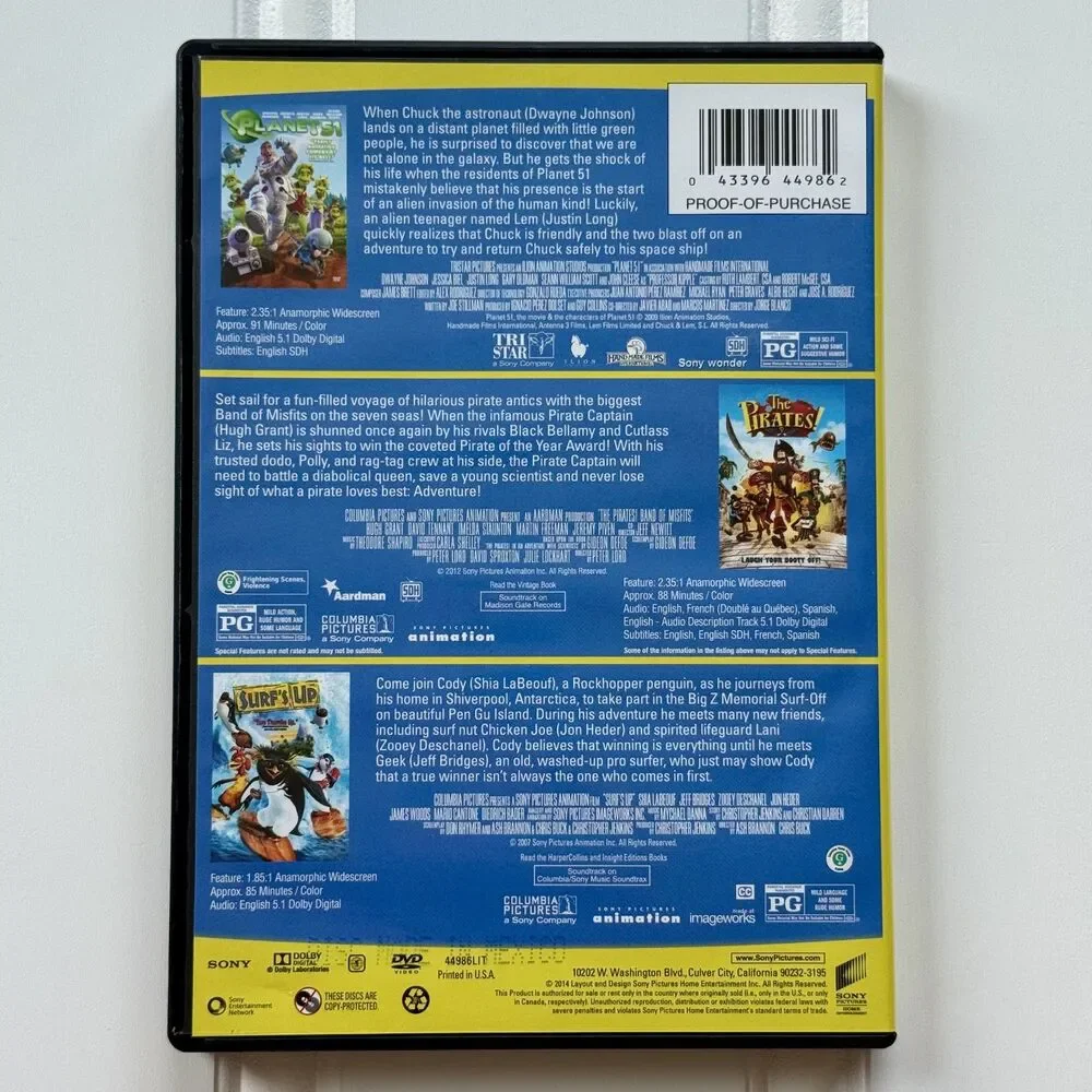 Planet 51, The Pirates, & Surfs Up DVD | Funny Family Kids Movie